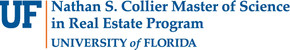 UF Nathan S. Collier Master of Science in Real Estate Program White Logo